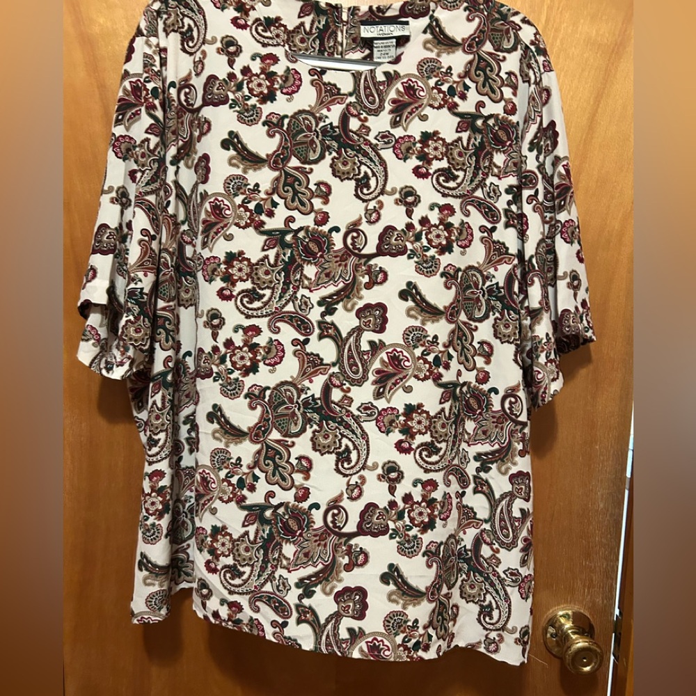 Notations Multicolor Paisley Blouse